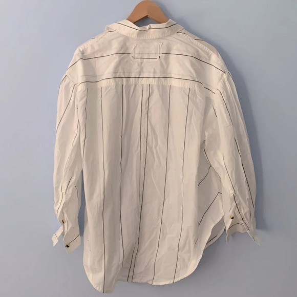 We the free happy hour striped button down oversized shirt womens size small - Picture 8 of 8
